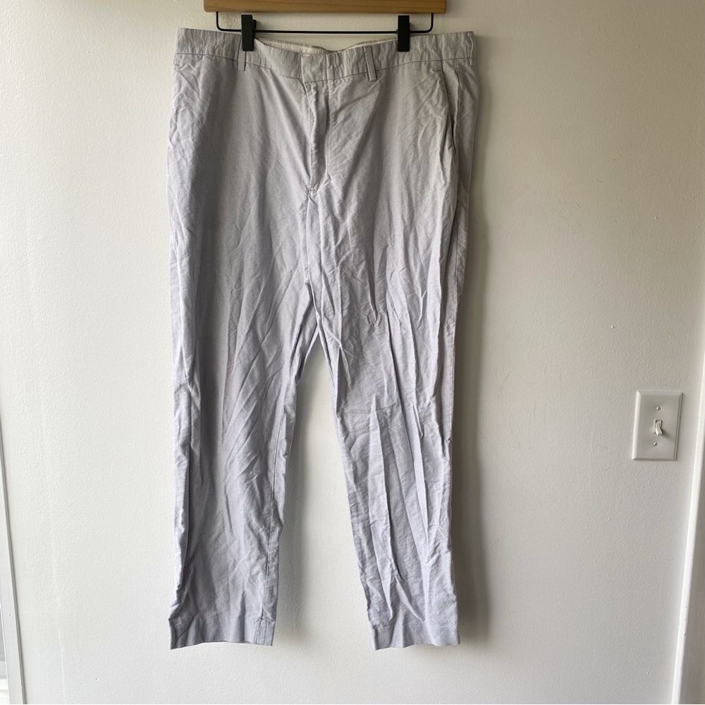 j crew bowery slim fit pant in light blue/gray 36x30